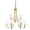 9-Light Shaded Tiered Aged Brass Chandelier with Clear Glass Shade by Pia Ricco -KINWELL shop aged brass pia ricco chandeliers 1jay 51949bb 64 1000