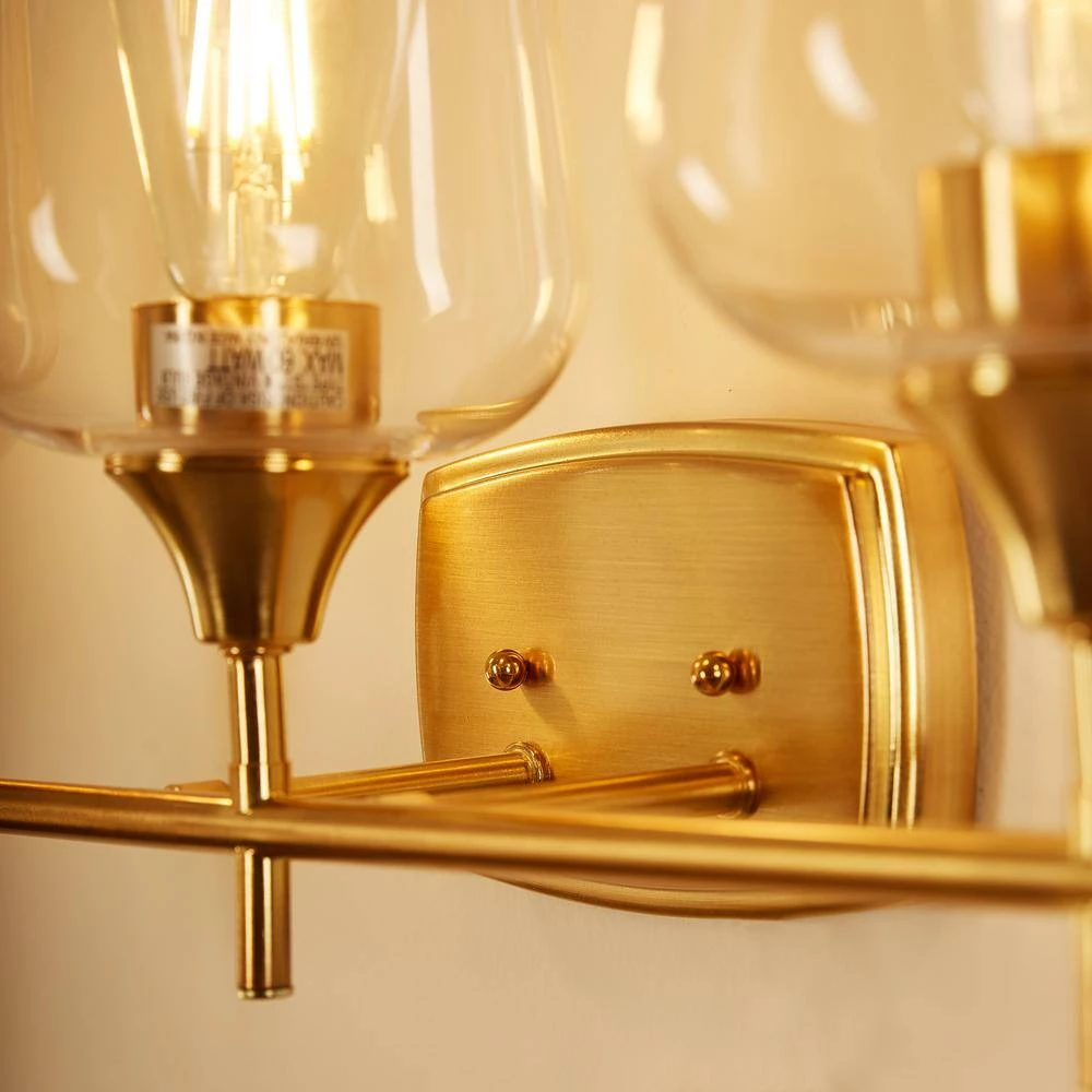 3-Light Aged Brass Bathroom Vanity Light by Pia Ricco 8 3-Light Aged Brass Bathroom Vanity Light by Pia Ricco - Image 6