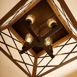 4-Light Lantern Anchor Grey Oak and Matte Black Finish Square Pendant by Pia Ricco -KINWELL shop anchor grey oak matte black pia ricco chandeliers 1jay 50154 4f 1000