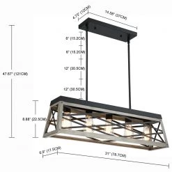 5-Light Kitchen Island Anchor Grey Oak and Matte Black Cage Pendant Light by Pia Ricco -KINWELL shop anchor grey oak matte black pia ricco chandeliers 1jay 50305 40 1000
