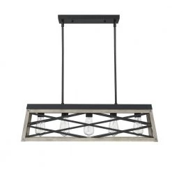 5-Light Kitchen Island Anchor Grey Oak and Matte Black Cage Pendant Light by Pia Ricco -KINWELL shop anchor grey oak matte black pia ricco chandeliers 1jay 50305 c3 1000