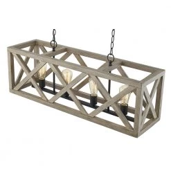 4-Light Anchor Grey Oak and Matte Black Rectangle Lantern Pendant by Pia Ricco -KINWELL shop anchor grey oak matte black pia ricco chandeliers 1jay 52204 4f 1000