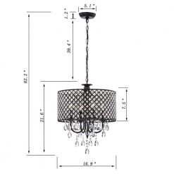 4-Light Crystal Drum Chandelier with Antique Bronze Shades for Dining Room Living Room Bedroom by KINWELL 12 4-Light Crystal Drum Chandelier with Antique Bronze Shades for Dining Room Living Room Bedroom by KINWELL -KINWELL shop antique bronze kinwell chandeliers bsc gs001 44 1000