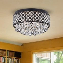 Modern 16.5 in. 4-Light Antique Bronze Flush Mount by KINWELL -KINWELL shop antique bronze kinwell flush mount lights bsc gs003 44 1000