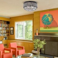 Modern 16.5 in. 4-Light Antique Bronze Flush Mount by KINWELL -KINWELL shop antique bronze kinwell flush mount lights bsc gs003 fa 1000