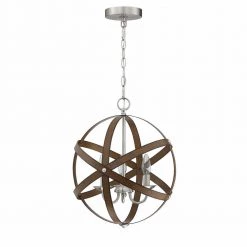 3-Light Single Barnwood and Brushed Nickle Geometric Pendant by Pia Ricco -KINWELL shop barnwood brushed nickle pia ricco chandeliers 1jay 50783 c3 1000