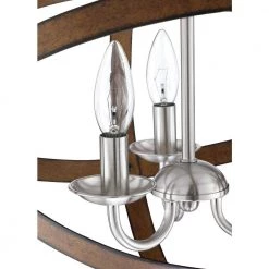 3-Light Single Barnwood and Brushed Nickle Geometric Pendant by Pia Ricco -KINWELL shop barnwood brushed nickle pia ricco chandeliers 1jay 50783 fa 1000