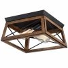 2-Light Farmhouse Barnwood and Matte Black Flush Mount Ceiling Light by Pia Ricco -KINWELL shop barnwood matte black pia ricco flush mount lights 1jay 70492 64 1000