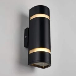 Q1 2-Light Cylinder Black Modern Hardwire Indoor/Outdoor Garage and Porch Light Wall Cylinder Sconce by Artika 18 Q1 2-Light Cylinder Black Modern Hardwire Indoor/Outdoor Garage and Porch Light Wall Cylinder Sconce by Artika -KINWELL shop black aluminum finish artika outdoor sconces amp71 hdbl 1f 1000