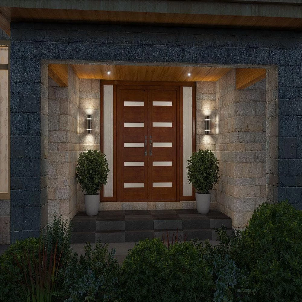 Q1 2-Light Cylinder Black Modern Hardwire Indoor/Outdoor Garage and Porch Light Wall Cylinder Sconce by Artika 5 Q1 2-Light Cylinder Black Modern Hardwire Indoor/Outdoor Garage and Porch Light Wall Cylinder Sconce by Artika - Image 3