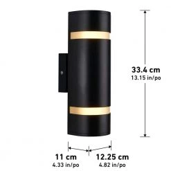 Q1 2-Light Cylinder Black Modern Hardwire Indoor/Outdoor Garage and Porch Light Wall Cylinder Sconce by Artika 19 Q1 2-Light Cylinder Black Modern Hardwire Indoor/Outdoor Garage and Porch Light Wall Cylinder Sconce by Artika -KINWELL shop black aluminum finish artika outdoor sconces amp71 hdbl 44 1000