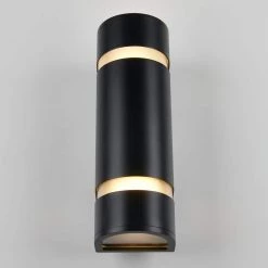 Q1 2-Light Cylinder Black Modern Hardwire Indoor/Outdoor Garage and Porch Light Wall Cylinder Sconce by Artika 16 Q1 2-Light Cylinder Black Modern Hardwire Indoor/Outdoor Garage and Porch Light Wall Cylinder Sconce by Artika -KINWELL shop black aluminum finish artika outdoor sconces amp71 hdbl c3 1000