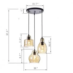 3-Light Vintage Black and Brown Finish Chandelier with Clear Seeded Glass Shades by KINWELL -KINWELL shop black and brown finish 80 black 20 brown kinwell chandeliers bsc gs019 fa 1000