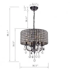 Contemporary 4-Light Black and Brown Finish Chandelier with Metal Shades by KINWELL 11 Contemporary 4-Light Black and Brown Finish Chandelier with Metal Shades by KINWELL -KINWELL shop black and brown finish kinwell chandeliers bsc gs005 1f 1000