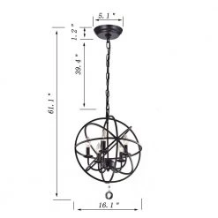 Contemporary 5-Light Black and Brown Finish Chandelier by KINWELL -KINWELL shop black and brown finish kinwell chandeliers bsc gs006 5p 1f 1000