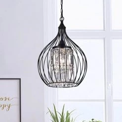 Contemporary 3-Light Black and Brown finish Chandelier with Clear Glass Shades by KINWELL -KINWELL shop black and brown finish kinwell chandeliers bsc gs009 dbn 44 1000