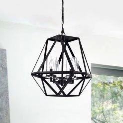 Modern 4-Light Black and Brown finish Chandelier by KINWELL -KINWELL shop black and brown finish kinwell chandeliers bsc gs012 1f 1000