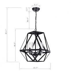 Modern 4-Light Black and Brown finish Chandelier by KINWELL -KINWELL shop black and brown finish kinwell chandeliers bsc gs012 4f 1000
