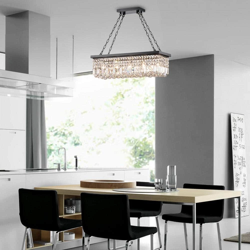 Contemporary 5-Light Black and Brown finish Chandelier by KINWELL 5 Contemporary 5-Light Black and Brown finish Chandelier by KINWELL - Image 3