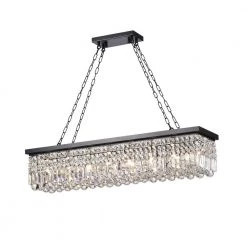 8-Light Black and Brown Chandelier Contemporary by KINWELL