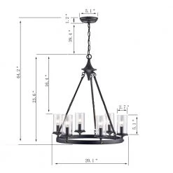 Modern 6-Light Black and Brown Finish Chandelier by KINWELL -KINWELL shop black and brown finish kinwell chandeliers bsc gs020 1f 1000