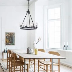 Modern 6-Light Black and Brown Finish Chandelier by KINWELL -KINWELL shop black and brown finish kinwell chandeliers bsc gs020 fa 1000