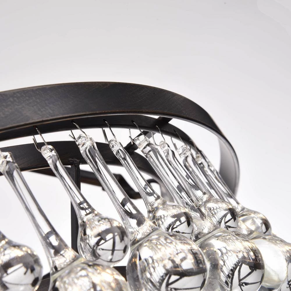 Contemporary 16.1 in. 5-Light Black and Brown finish Semi-Flush Mount by KINWELL 5 Contemporary 16.1 in. 5-Light Black and Brown finish Semi-Flush Mount by KINWELL - Image 3