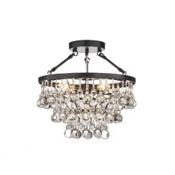 Contemporary 16.1 in. 5-Light Black and Brown finish Semi-Flush Mount by KINWELL