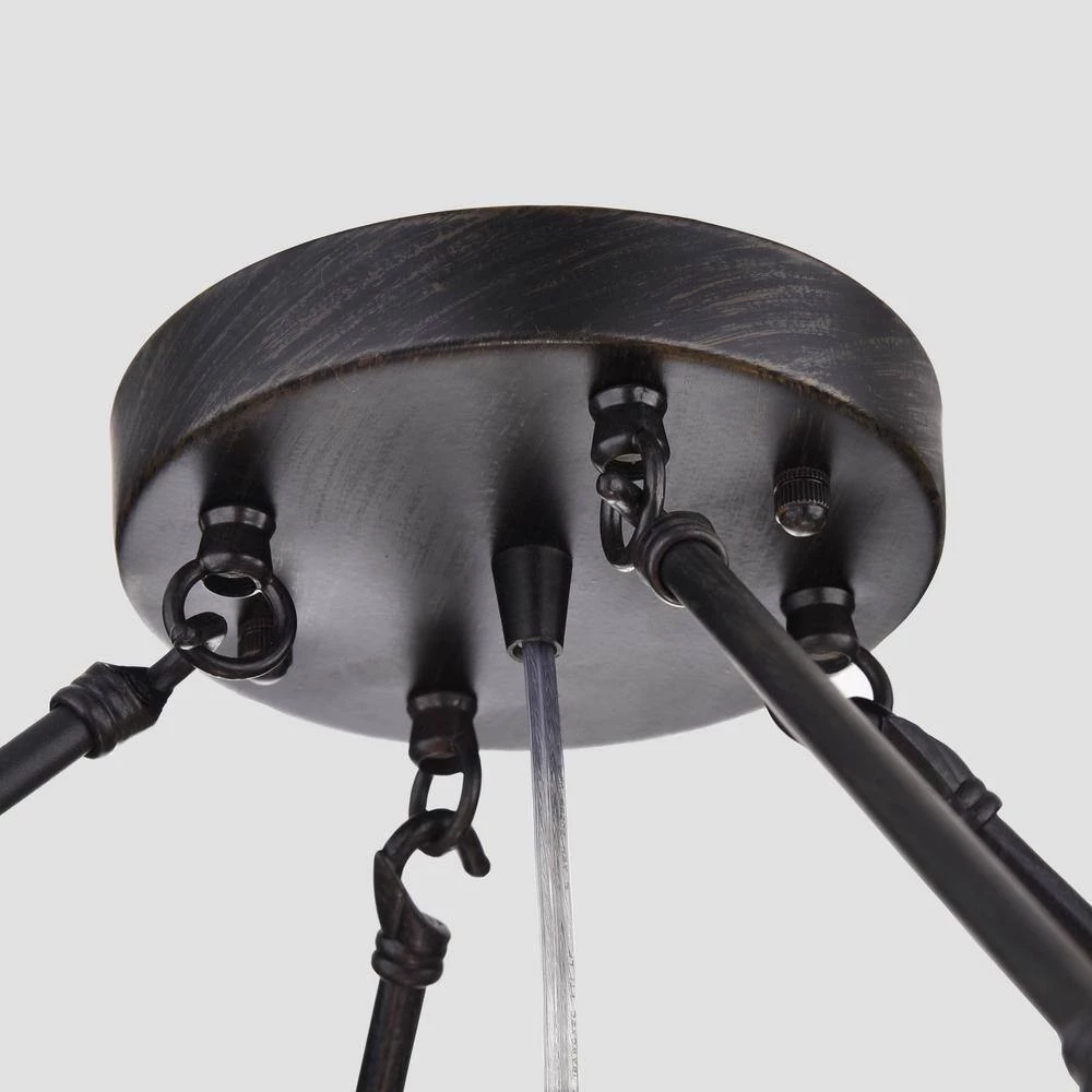 Contemporary 16.1 in. 5-Light Black and Brown finish Semi-Flush Mount by KINWELL 4 Contemporary 16.1 in. 5-Light Black and Brown finish Semi-Flush Mount by KINWELL - Image 2