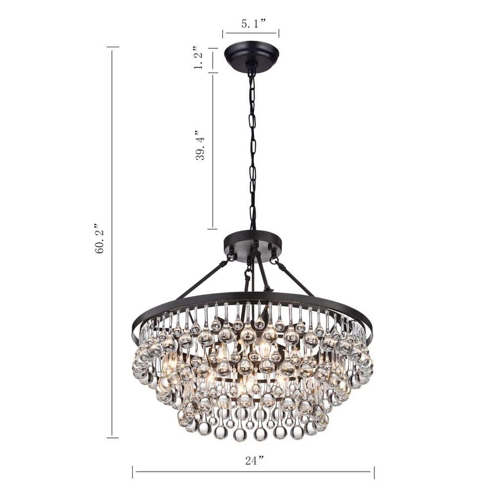 Modern 9-Light Black and Brown Finish Chandelier by KINWELL 6 Modern 9-Light Black and Brown Finish Chandelier by KINWELL - Image 4