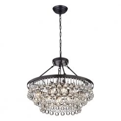 Modern 9-Light Black and Brown Finish Chandelier by KINWELL