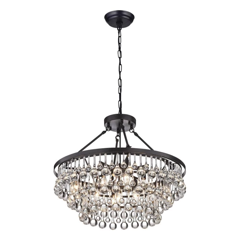 Modern 9-Light Black and Brown Finish Chandelier by KINWELL 3 Modern 9-Light Black and Brown Finish Chandelier by KINWELL
