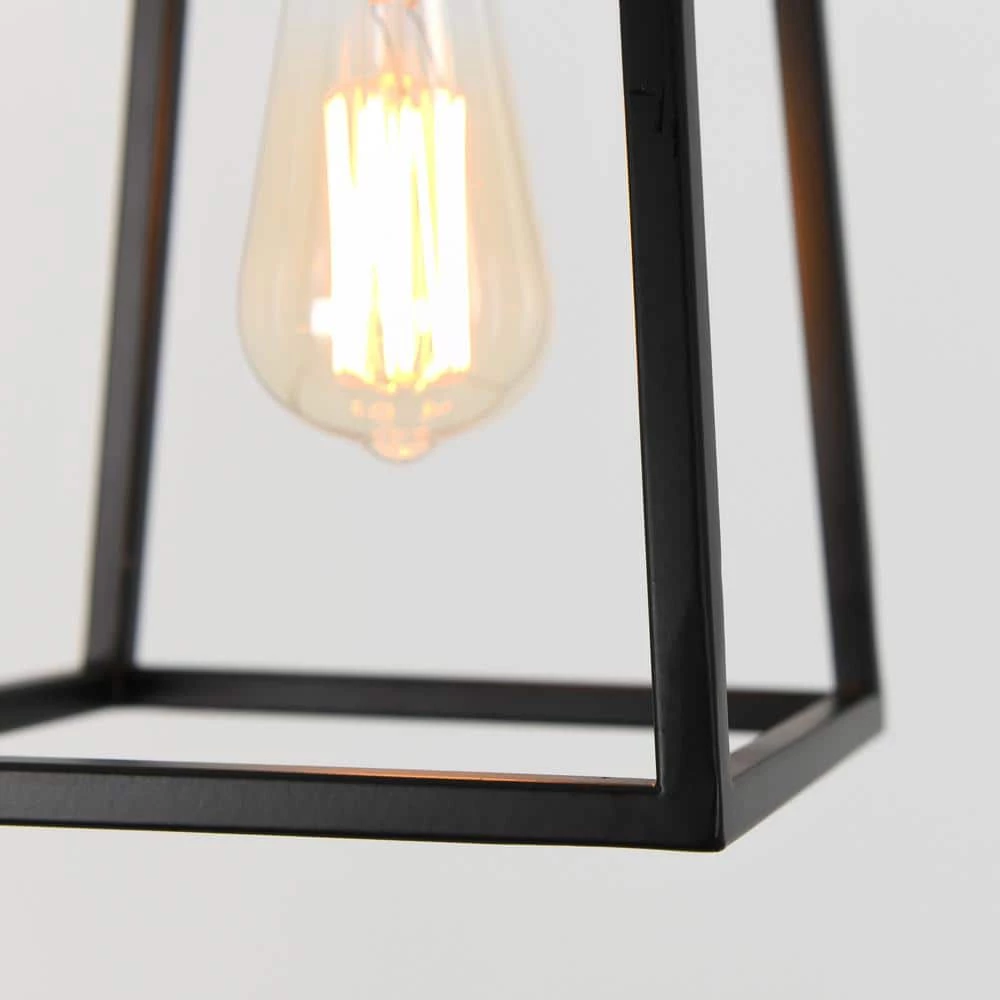 Carter 1-Light Black Cage Rectangle Modern Industrial Hanging Pendant Light for Kitchen Island by Artika 10 Carter 1-Light Black Cage Rectangle Modern Industrial Hanging Pendant Light for Kitchen Island by Artika - Image 8