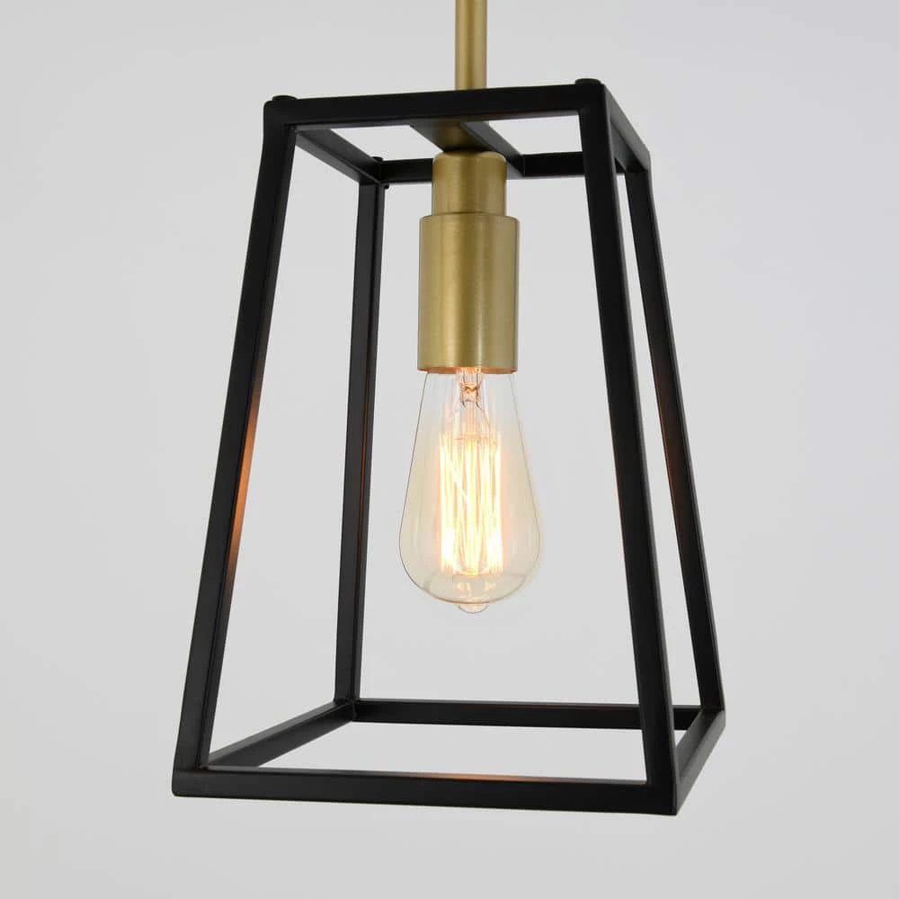 Carter 1-Light Black Cage Rectangle Modern Industrial Hanging Pendant Light for Kitchen Island by Artika 9 Carter 1-Light Black Cage Rectangle Modern Industrial Hanging Pendant Light for Kitchen Island by Artika - Image 7