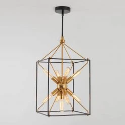 Clyde 9-Light Black Sputnik Modern Industrial Hanging Pendant Light for Kitchen Dining Room by Artika -KINWELL shop black artika chandeliers cly2 44 1000
