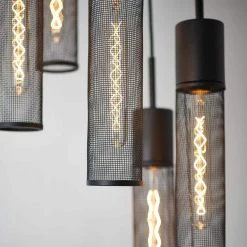 Milton 5-Light Black Shaded Modern Industrial Island Light Hanging Pendant Light Chandelier for Living Room by Artika -KINWELL shop black artika chandeliers mtn5l hd1 4f 1000