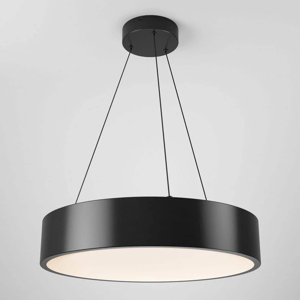 Aiden Drum 31-Watt 1-Light Integrated LED Black Hanging Pendant Light by Artika 9 Aiden Drum 31-Watt 1-Light Integrated LED Black Hanging Pendant Light by Artika - Image 7