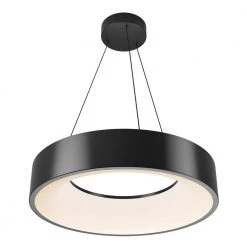 Aiden Drum 31-Watt 1-Light Integrated LED Black Hanging Pendant Light by Artika