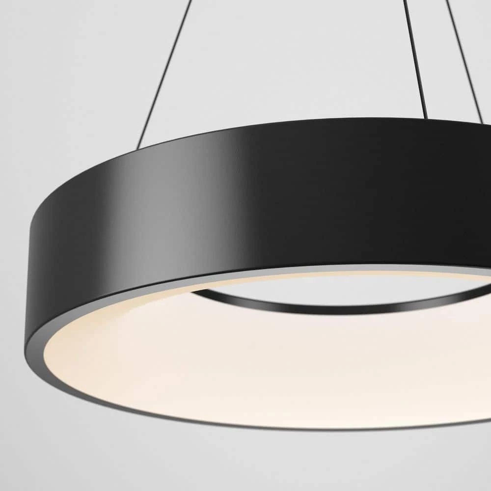 Aiden Drum 31-Watt 1-Light Integrated LED Black Hanging Pendant Light by Artika 11 Aiden Drum 31-Watt 1-Light Integrated LED Black Hanging Pendant Light by Artika - Image 9
