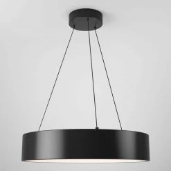 Aiden Drum 31-Watt 1-Light Integrated LED Black Hanging Pendant Light by Artika 15 Aiden Drum 31-Watt 1-Light Integrated LED Black Hanging Pendant Light by Artika -KINWELL shop black artika chandeliers pdt aic hd2bl c3 1000