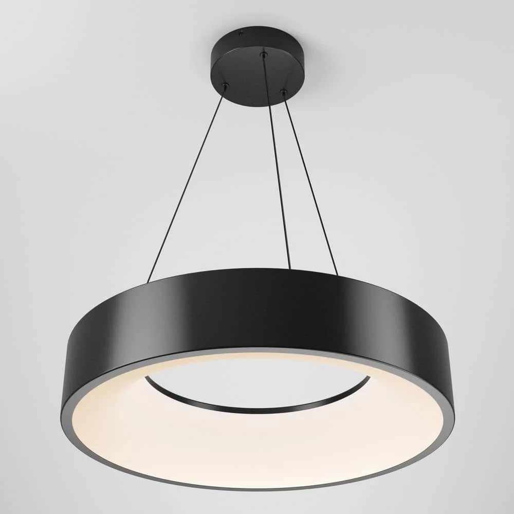Aiden Drum 31-Watt 1-Light Integrated LED Black Hanging Pendant Light by Artika 10 Aiden Drum 31-Watt 1-Light Integrated LED Black Hanging Pendant Light by Artika - Image 8