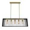 Gatsby 5-Light Black and Gold Cage Modern Industrial Hanging Pendant Light Island Chandelier for Kitchen Dining Room by Artika
