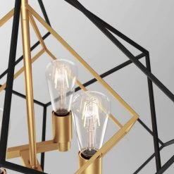 Harmonium 4-Light Black Sputnik Caged Modern Industrial Hanging Pendant Light Chandelier for Kitchen Dining Room by Artika -KINWELL shop black artika chandeliers pdt ha hd2bg 1f 1000