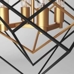 Harmonium 4-Light Black Sputnik Caged Modern Industrial Hanging Pendant Light Chandelier for Kitchen Dining Room by Artika -KINWELL shop black artika chandeliers pdt ha hd2bg 44 1000