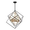 Harmonium 4-Light Black Sputnik Caged Modern Industrial Hanging Pendant Light Chandelier for Kitchen Dining Room by Artika