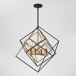 Harmonium 4-Light Black Sputnik Caged Modern Industrial Hanging Pendant Light Chandelier for Kitchen Dining Room by Artika -KINWELL shop black artika chandeliers pdt ha hd2bg c3 1000