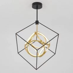 Luxury 29-Watt Integrated LED Black Modern Industrial Island Light Hanging Pendant Light Chandelier for Living Room by Artika -KINWELL shop black artika chandeliers pdt lu hd2 1f 1000