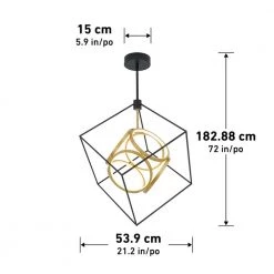 Luxury 29-Watt Integrated LED Black Modern Industrial Island Light Hanging Pendant Light Chandelier for Living Room by Artika -KINWELL shop black artika chandeliers pdt lu hd2 40 1000