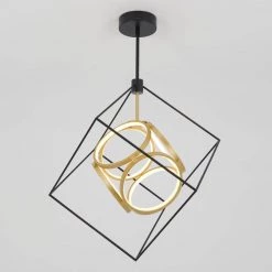 Luxury 29-Watt Integrated LED Black Modern Industrial Island Light Hanging Pendant Light Chandelier for Living Room by Artika -KINWELL shop black artika chandeliers pdt lu hd2 44 1000