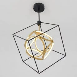 Luxury 29-Watt Integrated LED Black Modern Industrial Island Light Hanging Pendant Light Chandelier for Living Room by Artika -KINWELL shop black artika chandeliers pdt lu hd2 4f 1000